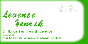 levente henrik business card